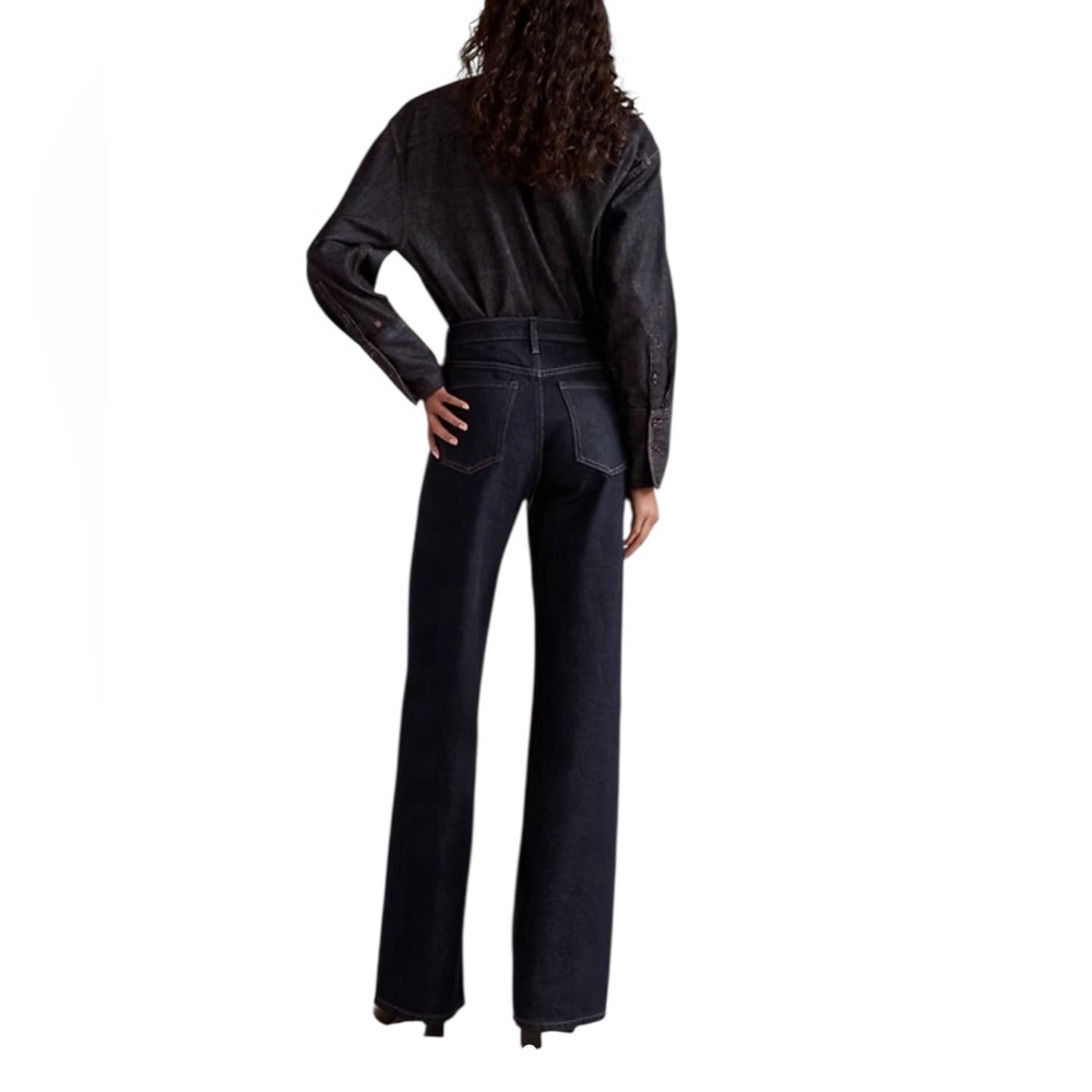 Banana Republic The Icon Classic Wide-Leg Jeans Dark Indigo Size 28L (6 US) - Picture 2 of 12